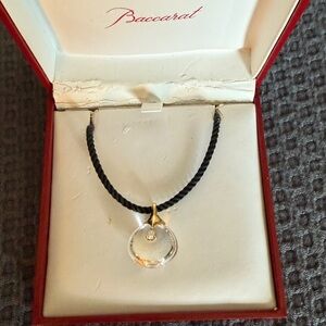 Baccarat Gold and Crystal Necklace with Diamond